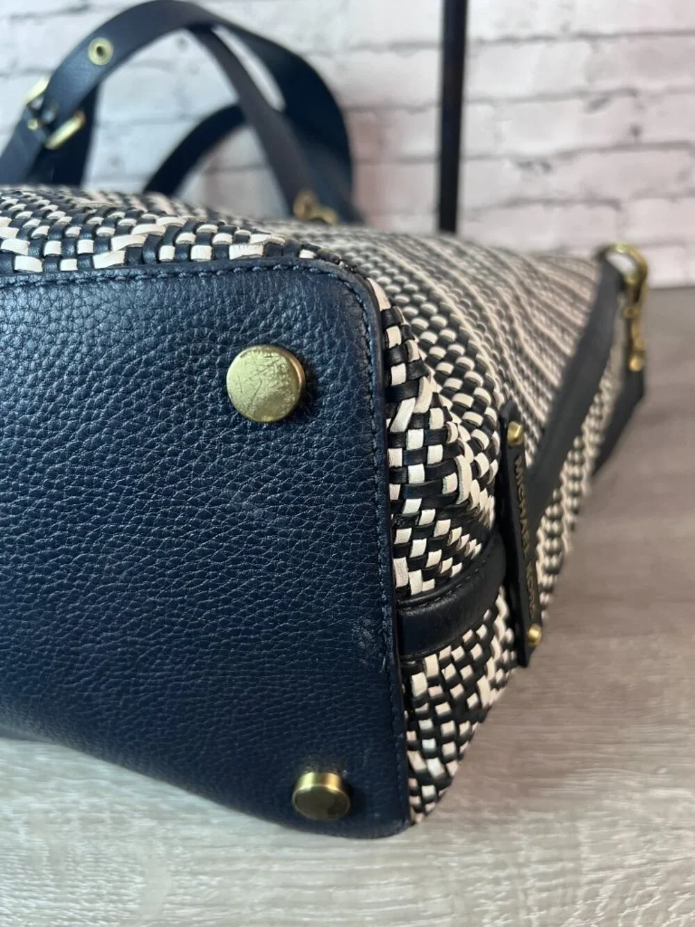 Michael Kors Brooklyn Large Woven Leather Satchel